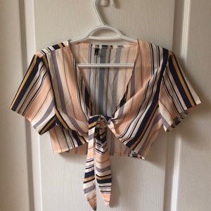 Colourful Zara tie-up top